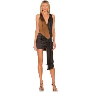 NBD Aurelia Dress in Black and Brown Sz XS Revolve
